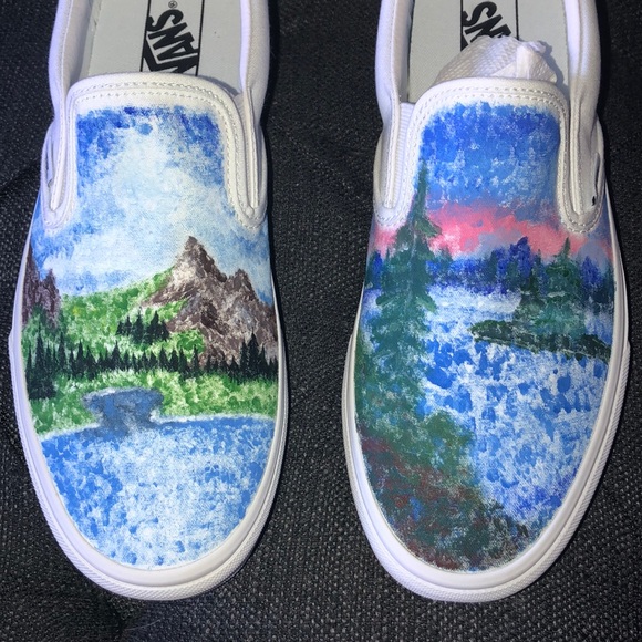 Hand painted custom vans (Brand New-Never Worn) main image 3